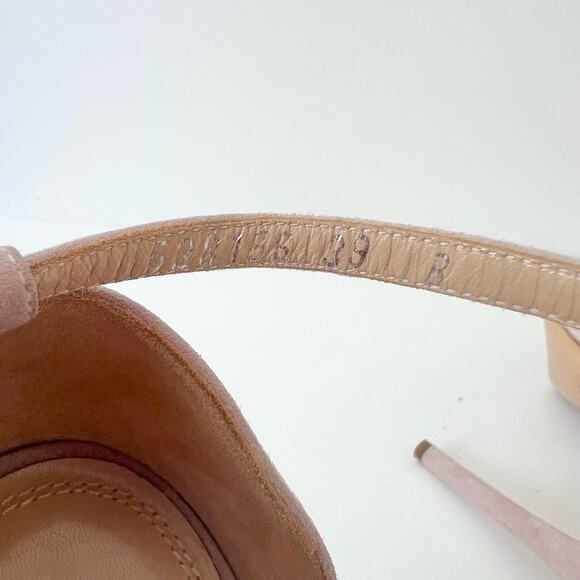 Ralph Lauren Collection Jebine Suede Platform Sandals Pale Pink Mauve | Size 39B - Picture 14 of 16